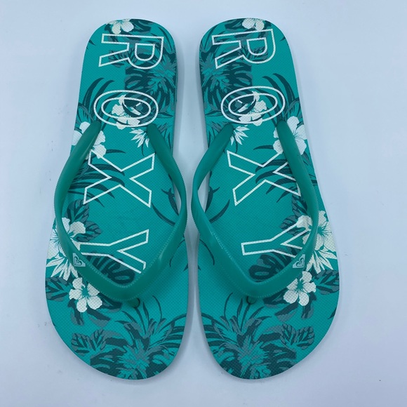 Roxy Flip Flops Womens Shoes Flats Size 9 Green - Picture 4 of 8